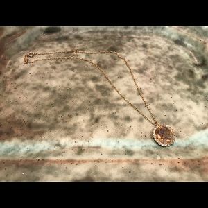 Catherine Popesco champagne and gold necklace